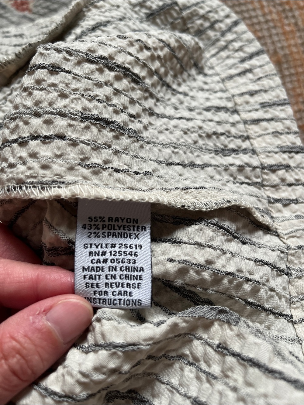 Habitat Crinkle Pinstripe Jacket Size M 3/4 Sleeve Lightweight Like New - Picture 9 of 10